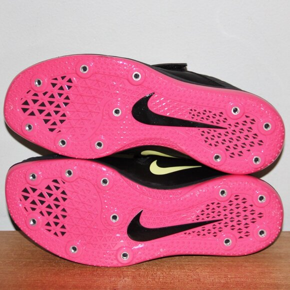 Nike High Jump Elite Track Shoes Men 9 Black Pink Lemon - Picture 6 of 7